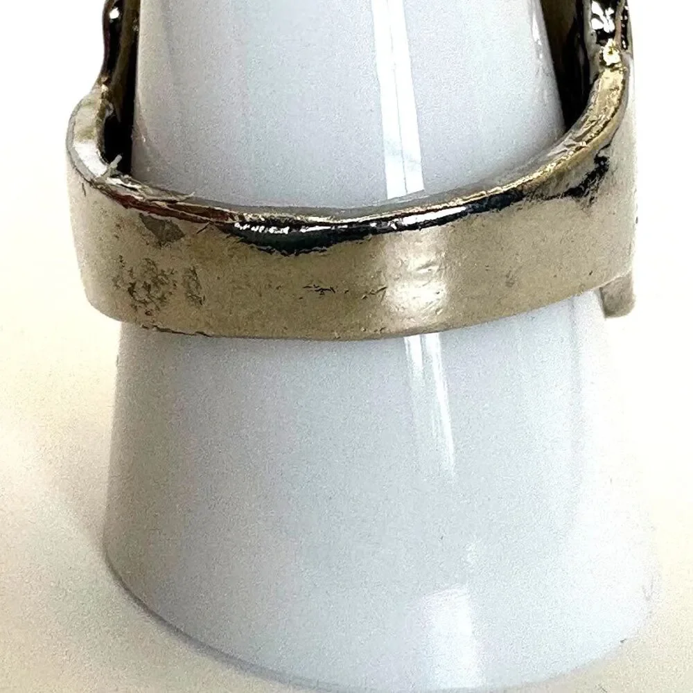 Gargoyle Ring Silver Tone Gothic Winged Demon Fantasy Statement Ring Size 11
